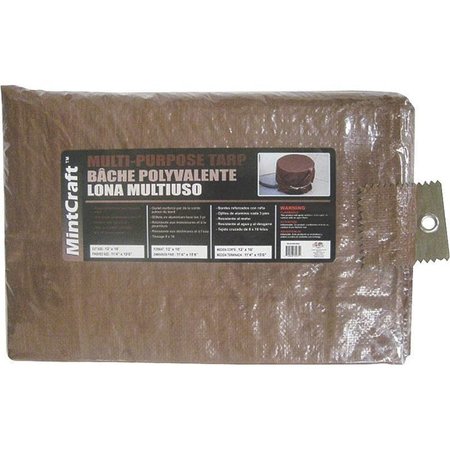 PROSOURCE 10 ft x 12 ft Tarp, Brown T1012BR90